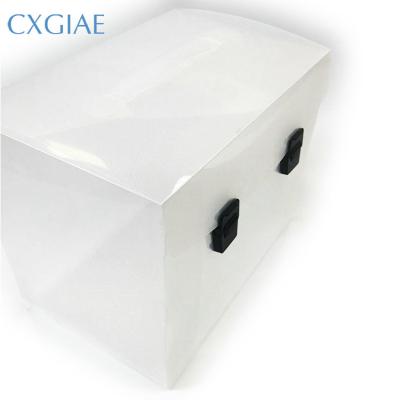 China Recycled Materials Gift PVC Clear Clear Plastic Box Custom Portable Transparent Packaging With Buckle for sale