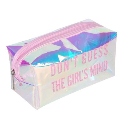 China Fashion Glitter Small PVC Travel Makeup Pouch Custom Print Logo Makeup Cosmetic Bag for sale