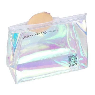 China Custom Waterproof Clear Holographic Ziplock Swimwear Lady Bikini PVC TPU Laser Packaging Logo Laser Packaging Cosmetic Bag With Zipper for sale