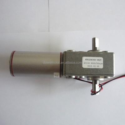 China Brand New 450JSX Series High Torque Drip Proof, Low Noise, 90 Degree 12V 24V Right Angle DC Worm Gear Motor for sale