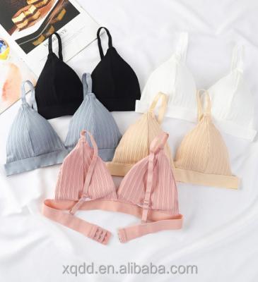 China New Women Teen Girly Seamless Tube Strap Gather Chest Wrap Vest Summer French Adjustable Bra Cotton QUICK DRY Girl Adjustable Top Bra for sale