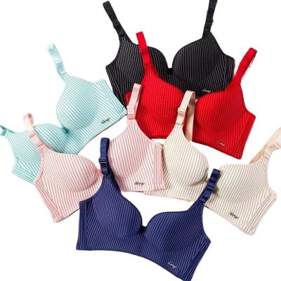 China Free sext bra set women one piece bra set comfortable traceless striped sexy QUICK DRY bra girdle free for sale