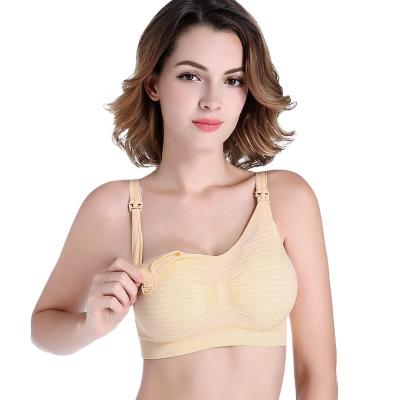 China Pregnant Women Nursing Plus Size Seamless Bra Without Steel-Rims Front Button Women Breastfeeding Bra for sale