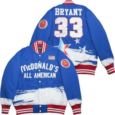 China OEM Embroidery Windproof Custom Plus Size Mens Jackets All American 33 Bryant Street Jacket for sale