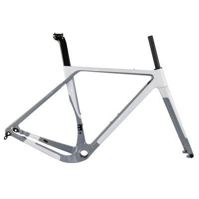 China Gravel Disc 700C Frame New Color T1000 Bike 2021 Carbon Fiber Gravel Frame Flat Gravel Bike Frame for sale