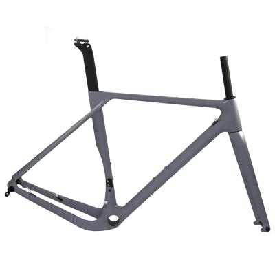 China Road Bikes Custom Paint 700C Full Carbon Frame Disc Brake Gravel Bicycle Frameset for sale