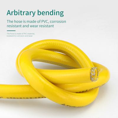 China Manufacturing Luxury Customizable Braided Yellow Coated Flexible Stainless Steel Hose for sale