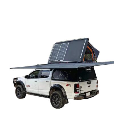 China Straight Tying Type Hard Shell Car Roof Top Camping Hard Shell Tent Car Roof Tents With Solar Panel Operability for sale