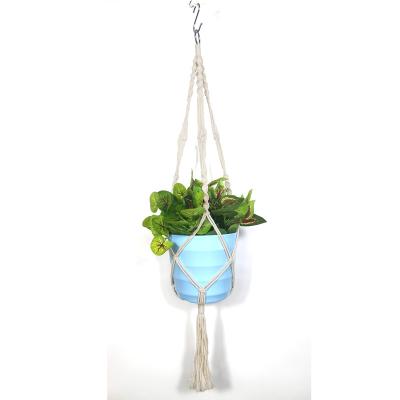 China Hand Made Plant Hanger Set Macrame Plant Hangers Handmade Cotton For Indoor Home Decor for sale