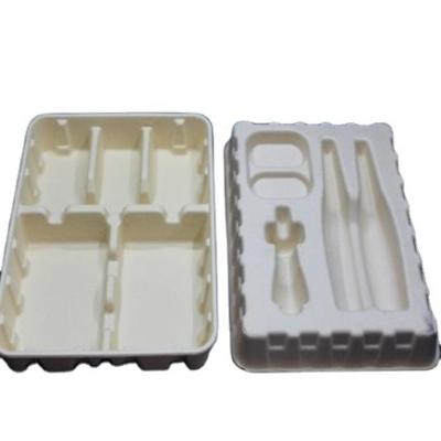 China Custom Paper Biodegradable Biodegradable Tray Box Molded Pulp Packaging For Wine And Liquor for sale