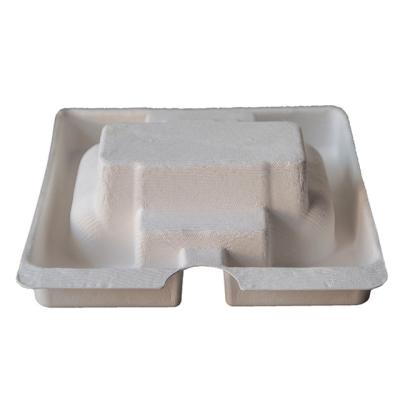 China Customized Biodegradable Pulp Sugarcane Bagasse Paper Molding Packaging Tray Insert For Electronics for sale