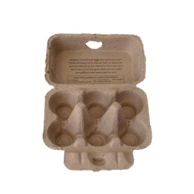 China Biodegradable Recycled Pulp Egg Paper Egg Trays Flats Biodegradable Chicken Stands 6 Hole Pulp Egg Carton Maker for sale