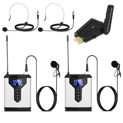 China Headset microphone Biner QU6-2 USB interface UHF Lavalier wireless earphone condenser microphone for sale