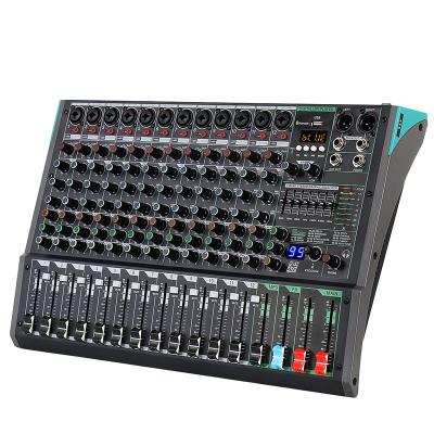 China Disco\Bar\Club\Biner PA12 PA12 Mixer PA12 Mixer Sound Panel Console Element 99 Reverb Effect 12 Channel USB Professional Home Audio Mixer for sale