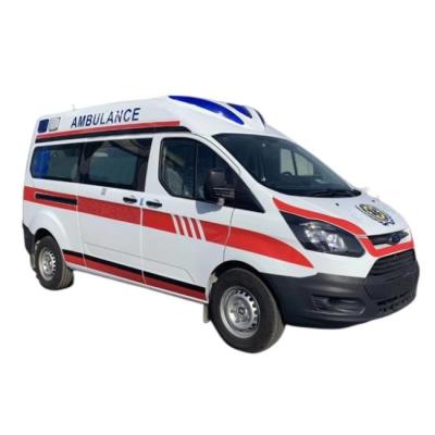 China Patients Emergency Rescue FORD Transit Gasoline Hostiptal ICU First Aid Ambulance Monitoring Ambulance for sale