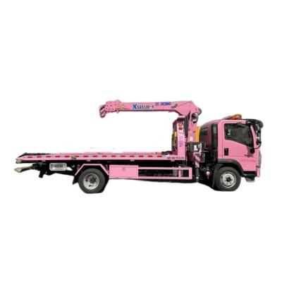 China Road Rescue SINOTRUK HOWO 4*2 Flatbed Tow Truck With Wrecker Truck Platform Crane 8 Tons for sale