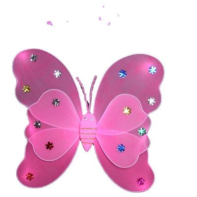 China Accept Customize Girls Wing Costume Set Designs Tutu Skirt Stage Props Fairy Wings Party Angel Butterfly Wings for sale