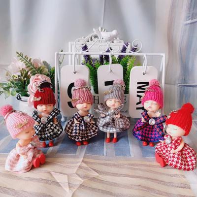 China Mini Cute Sleeping Doll Keychain Toy Doll 9CM Girl's School Bag Pendant for sale