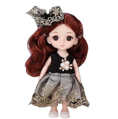 China Mini 16CM Mini Dolls For Plastic Princess Girls Dress Up Cute Doll Kids Toy Little Girls Bjd Doll Play for sale