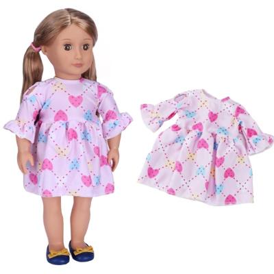 China Toy Wholesales Fashion Cute Baby Cartoon Doll American Princess Party Wear Dresses 18 Inch Girl Doll Clothes For 18in Dolls Customize for sale