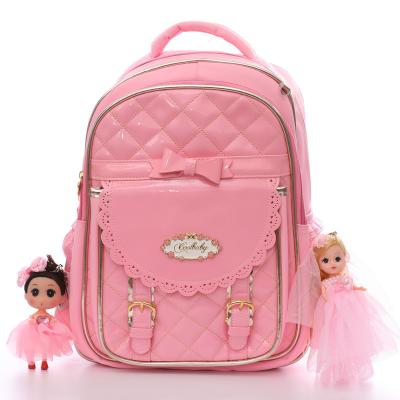 China Waterproof Function School Bag Waterproof Backpack For Girl Pantone OEM Customized Key Logo Time Good Quality Pu Chain Doll for sale