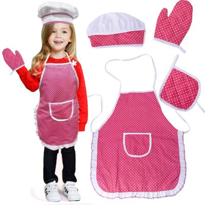 China Cloth Children's Clothing Tool Hat Apron Baking Set Role Play Little Girl Kitchen Dress Toy for sale