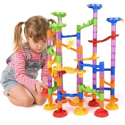 China 105pcs Children's Block Funnel Running Slide Track Interesting Block Maze Ball Track Building Block Toy Set 678-7 for sale