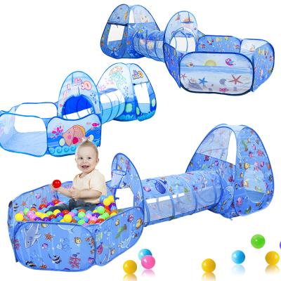 China Foldable Sports Toy Kids House Ocean Ball Pool Shooting Baby Tunnel Child Tunnel Tent for sale