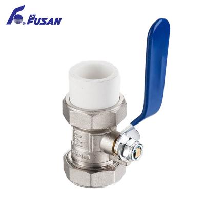 China Brass Ball Valve General Valve Manual Handle 3/4-2 Inch Double Unions Modulation Ball Valve For PPR Piping for sale