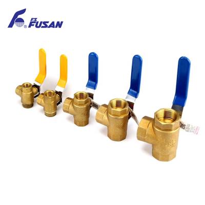 China General Three Way Ball Valves T/L Type DN15 DN20 DN25 General Inch Water Hydraulic Diesel Oil Polished 3 Way Brass Ball Valves for sale