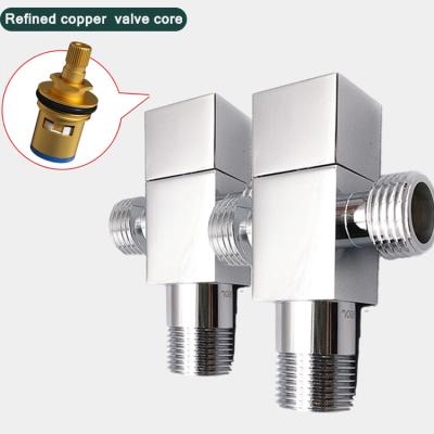 China Factory Price 1/2 Inch Two Way Connector Water Home Brass Kitchen Bathroom Mini Angle Valve Brass Toilet for sale