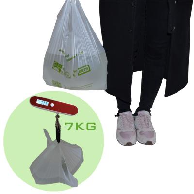 China 100% Organic PBAT Biodegradable Compostable Plastic Bag With Handle For Shopping for sale