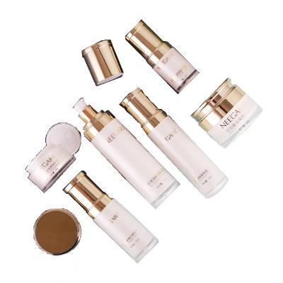 China White And Gold Cosmetic High End Serum Acrylic Pearl Airless Cosmetic Container Package Bottles 30g 50g 15ml 30ml 50ml 100ml for sale