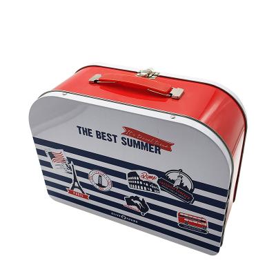 China Hot Sale Metal Lunch Boxes Custom Handle Tin Box With Lock for sale