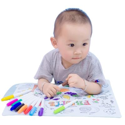 China Reusable Washable Silicone Food Grade Coloring Place Mat Eco-Friendly Sustainable Babies Free for sale