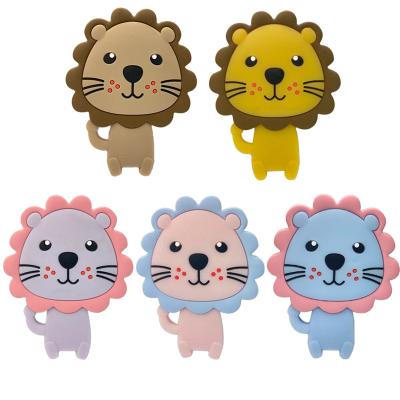 China Other Silicone Beads Baby Teething Beads Baby Teether Food Grade Safe Care Chewing Lion Round Beads for sale