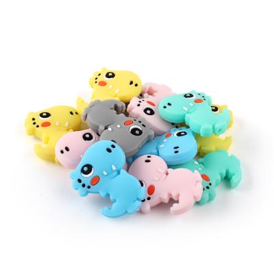 China Other Dinosaur Shape Silicone Baby Teether Beads For DIY Care Necklace Food Grade Chewing Bead Toys for sale