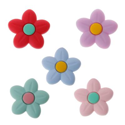 China Other Wholesale Silicone Beads Flower Baby Teethers BPA Free Baby Teething Toys Accessories For Pacifier Chain for sale