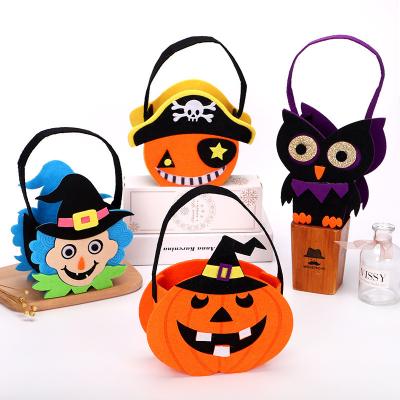 China Nonwoven Halloween Tote Bag Ghost Festival Candy Pumpkin Bag Ghost Pumpkin Felt Fabric Decorations Props for sale