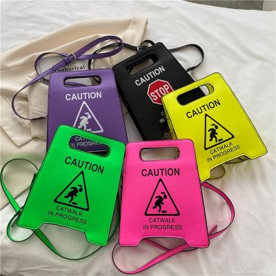 China No 2022 Newcomers Funny Warning Signs Cross - Girls Tote Handbags Creative Body Handbags Women for sale