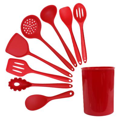 China Sustainable 8pcs Kitchen Nonstick Utensils Set Silicone Kitchen Utensils Spatula Spoon Pocket Utensils Silicone Cooking Tools Baking Set for sale