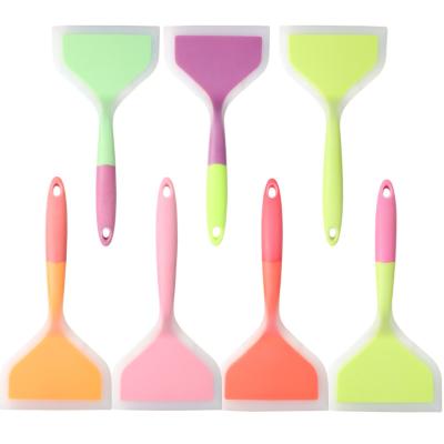 China Heat Resistant Sustainable All Colors Food Grade Silicone Turner For Cooking Non Stick Silicone Kitchenware Tools Spatula for sale