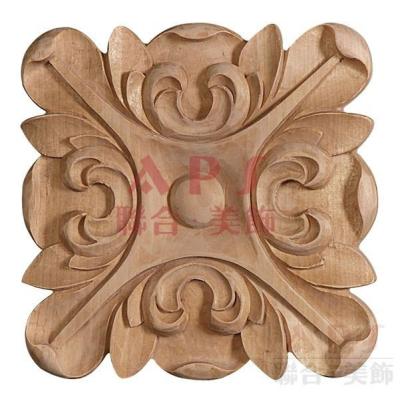 China Durable Decorative Wood Cut Rosette Wooden Apliques and Onlays of Furniture Parts for sale