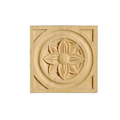 China Antique Wooden Furniture Parts Durable Wood Carving Rosettes Decorative Wood Carved Rosette for sale