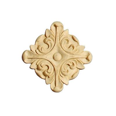 China Durable Antique Wood Furniture Parts Rosettes Decorative Wood Carved Rosette for sale