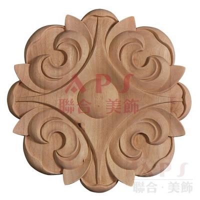 China Durable Hand Carved Solid Wood Rosette Wood Rosette for sale