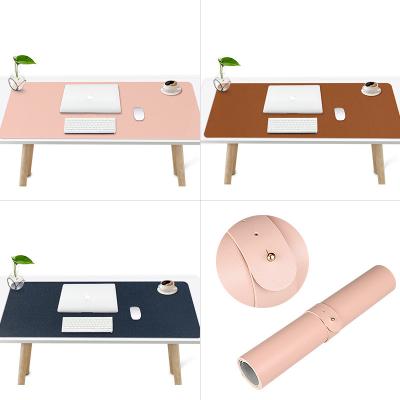 China Waterproof And Scratch-proof Multicolor Tabletop PU Leather Two Color Mouse Pad Available Support Protection for sale