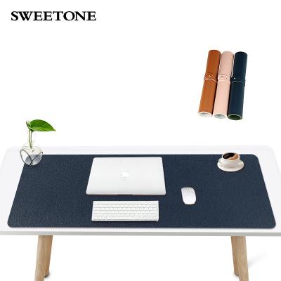 China Wholesale Customizable Leather Two Color Customizable PU Table Pad Available Mouse Pad Waterproof And Scratchproof Can Be Rolled Up for sale