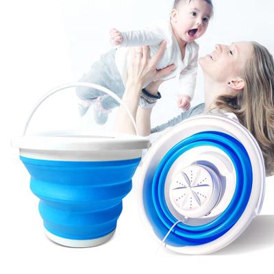 China Cheap Collapsible Foldable Portable Single Tube Baby Clothes Underwear Bangs Laundry Semi Automatic Mini Drum Washing Machine for sale