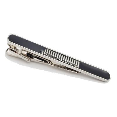 China Wholesale Fashionable Business Classic Style Design Shirt Black Silver Brass Material Tie Clip for sale